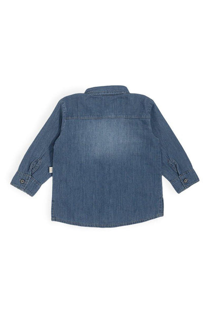Camisas en jean manga larga para bebés y niños