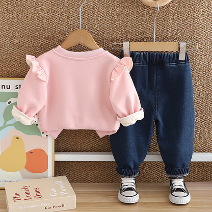 Conjunto 2 piezas buzo conejito y jogger para niña