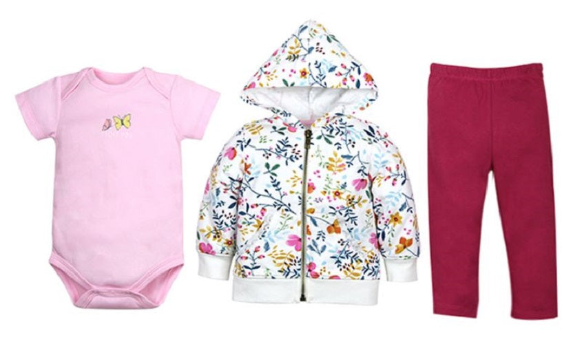 Sudadera con body para bebé niña