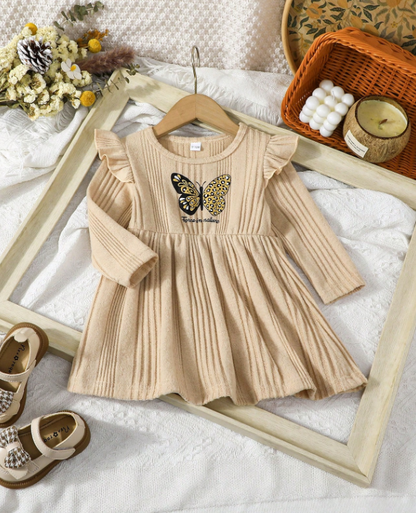 Vestido manga larga para niña