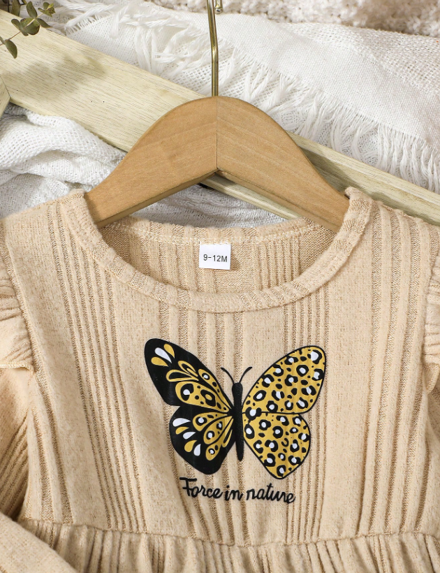 Vestido manga larga para niña