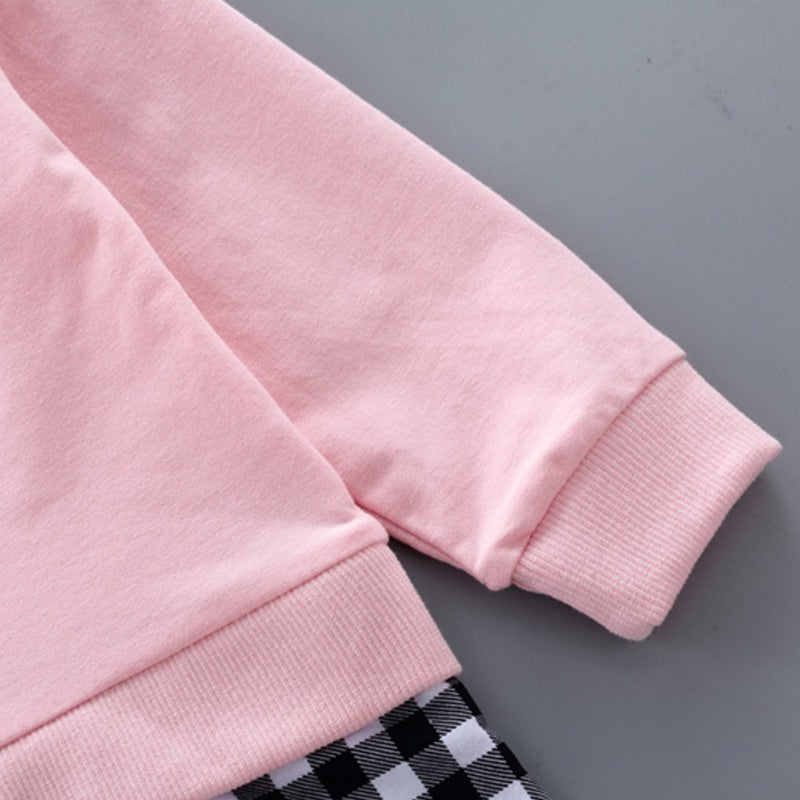 Conjunto en algodón con buzo y jogger para niña