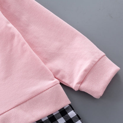 Conjunto en algodón con buzo y jogger para niña