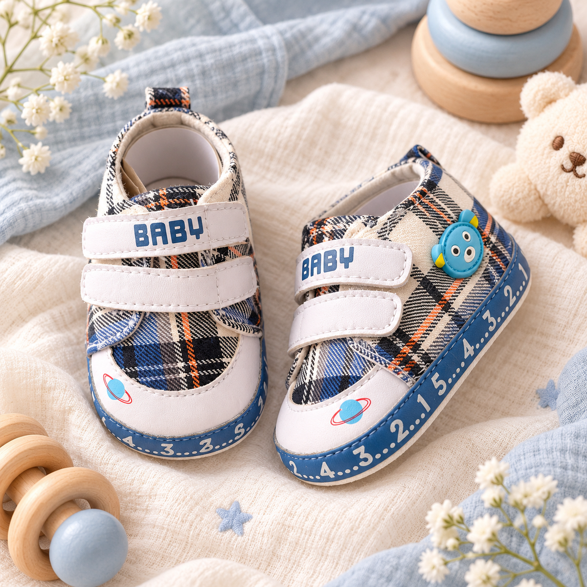 Tenis con velcro sin suela para bebés