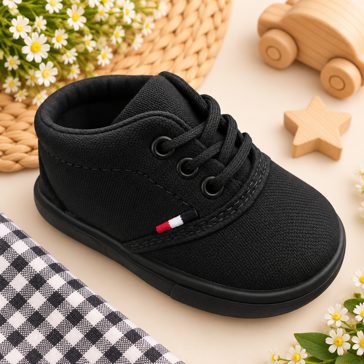 Zapato suela blanda con cordón para niño