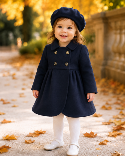 Abrigo gaban en paño para niña