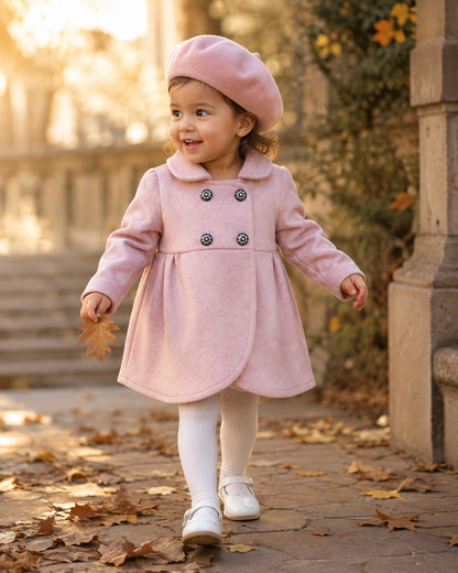 Abrigo gaban en paño para niña