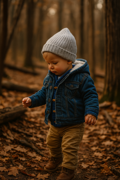 Saco tejido forro polar invernal para niños