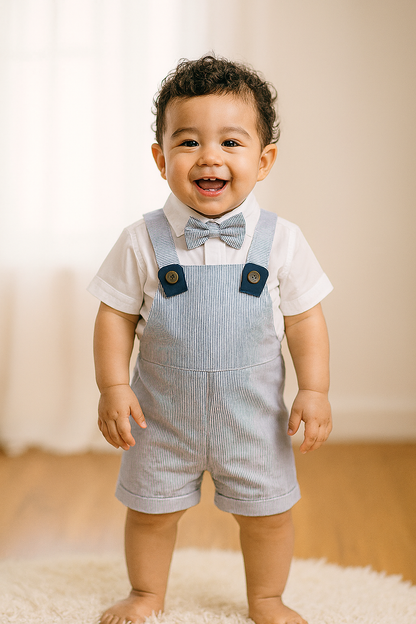 Conjunto formal overol short para niño