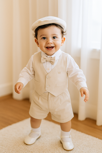 Conjunto formal en short con chaleco para niño