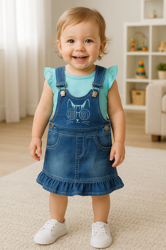 Conjunto jardinera para niña