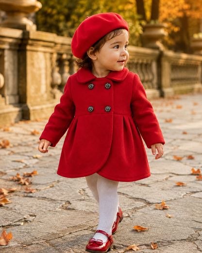 Abrigo gaban en paño para niña