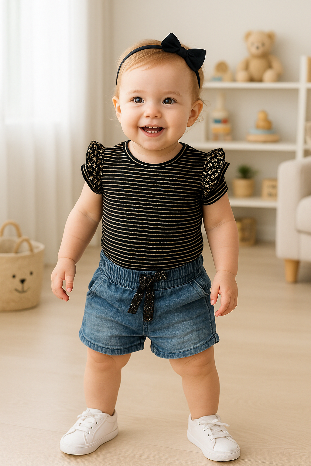 Conjunto verano brillante para niña