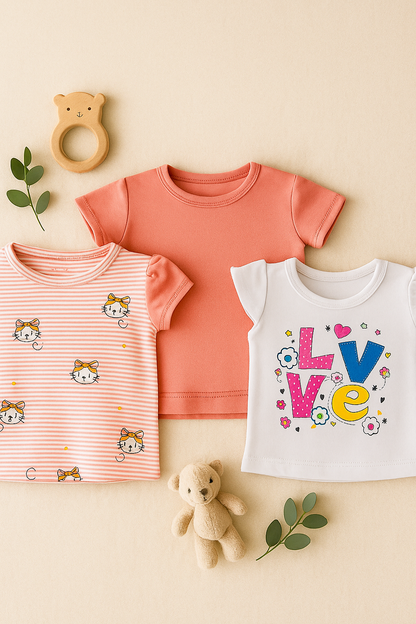 Paquete x 3 camisetas para bebé