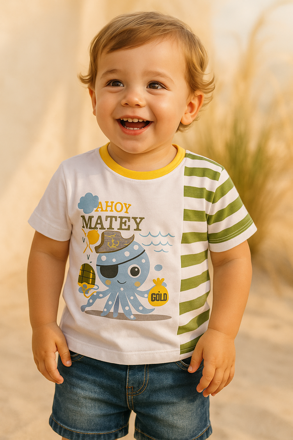 Conjunto estampado pulpo de verano para niño