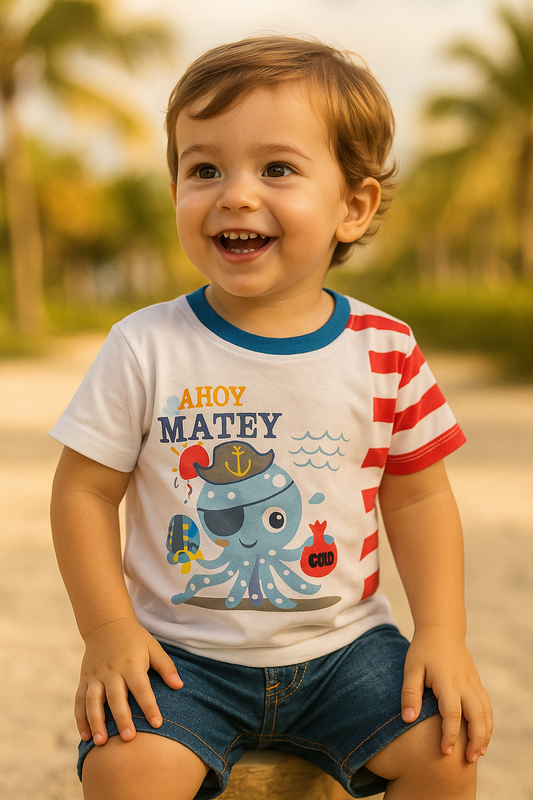 Conjunto estampado pulpo de verano para niño