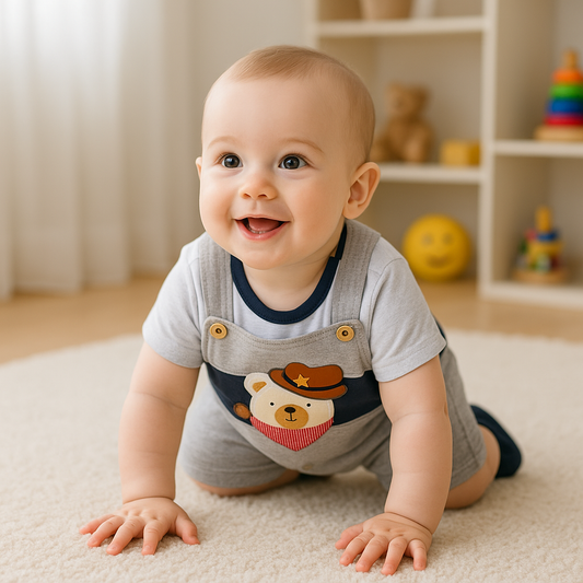 Overol short con camiseta para niño