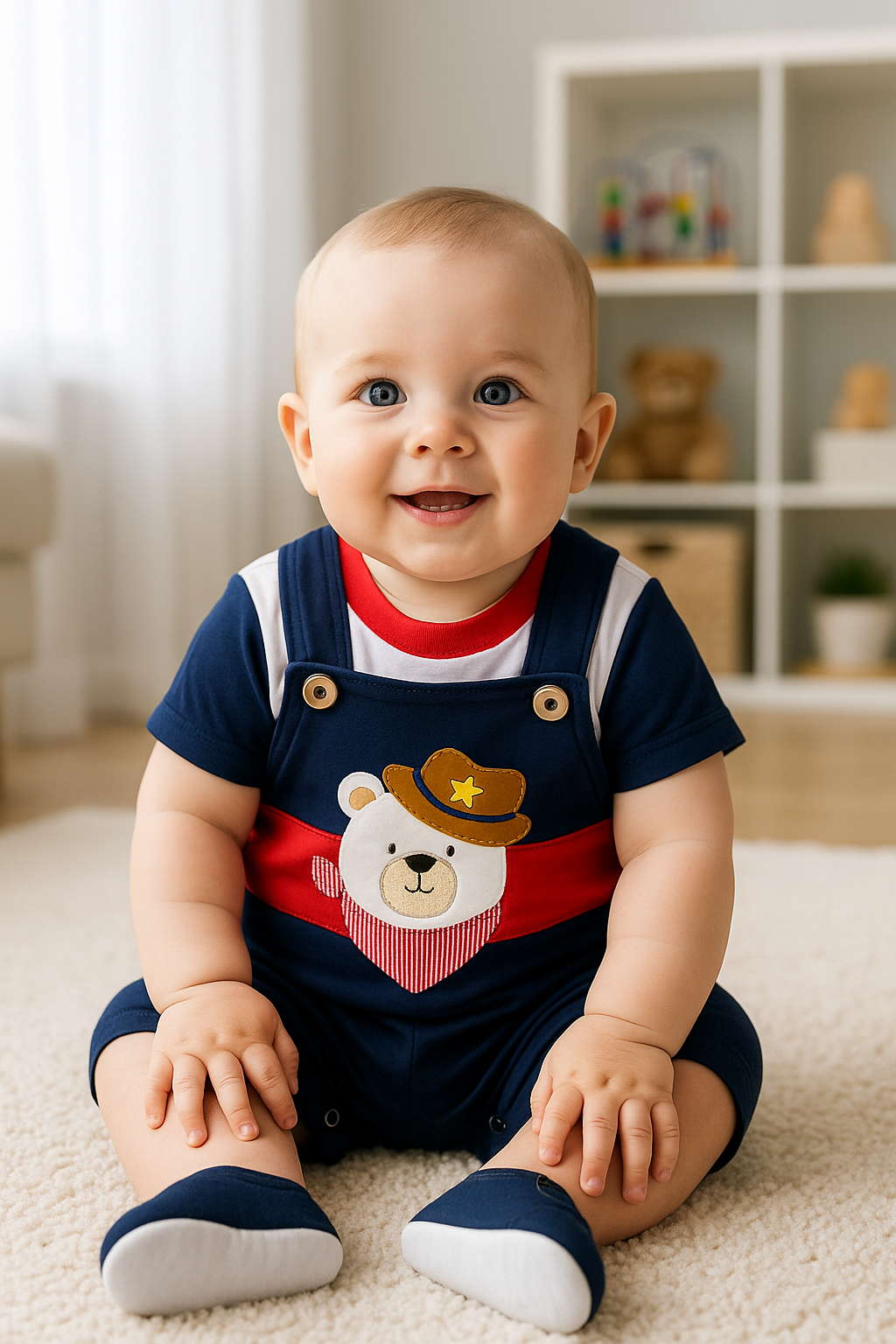 Overol short con camiseta para niño