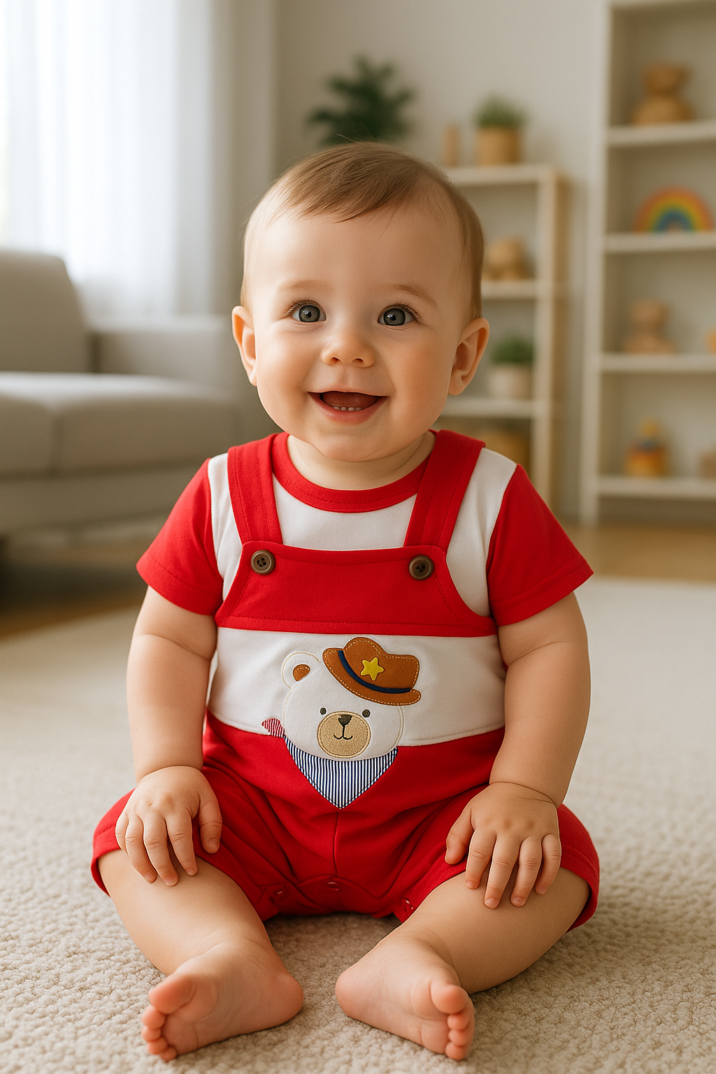 Overol short con camiseta para niño