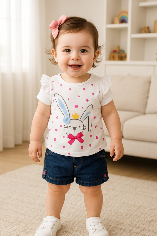 Conjunto de verano conejito para niña