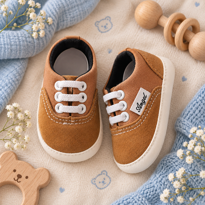 Tenis con cordones elásticos sin suela para bebé