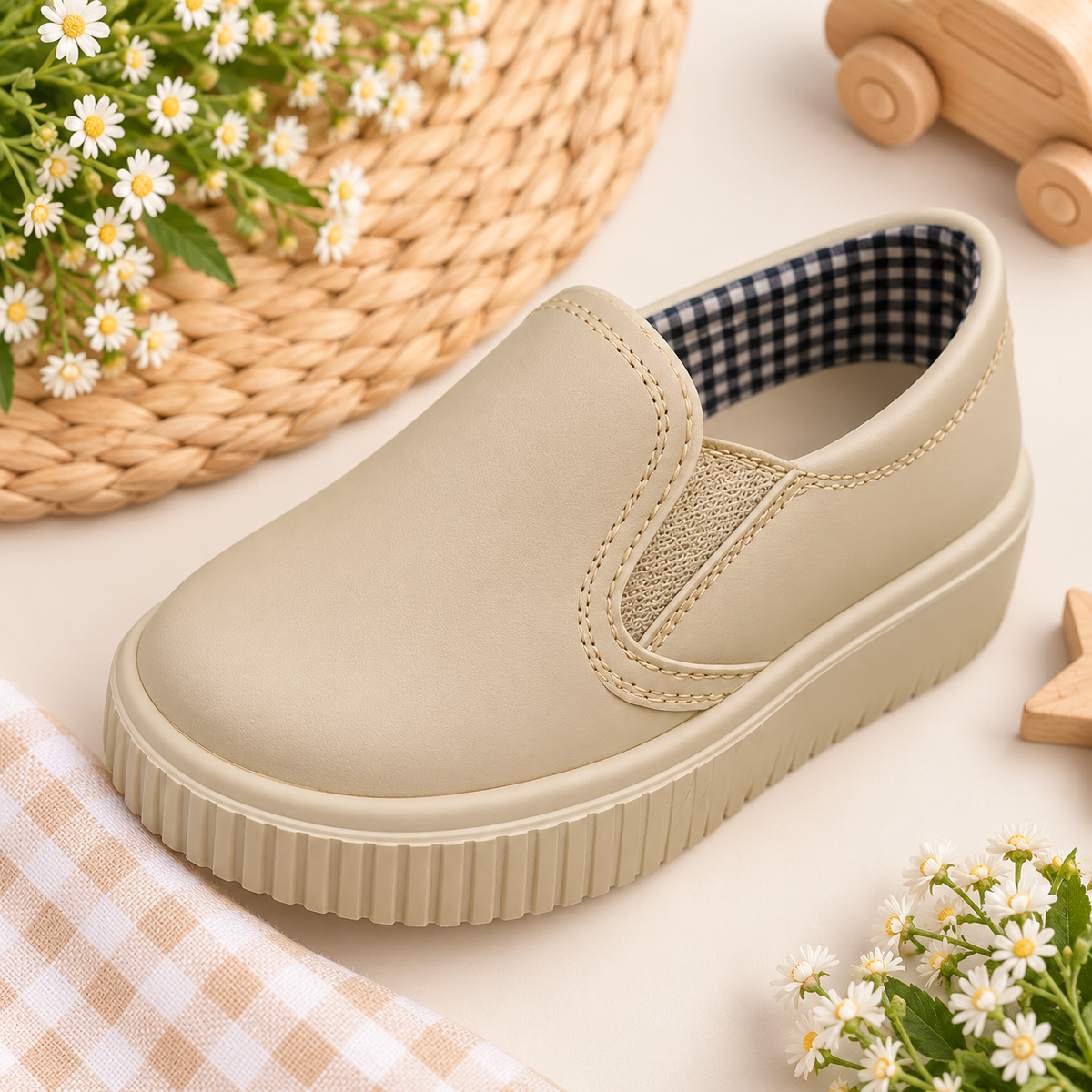 Zapato suela blanda mocasín sintético para niño