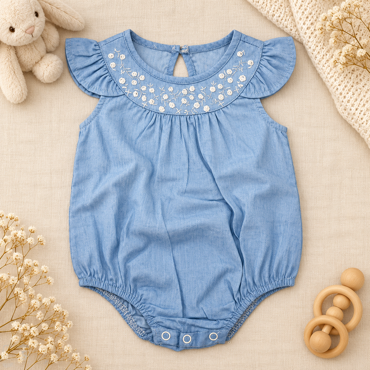 Body en jean para niña