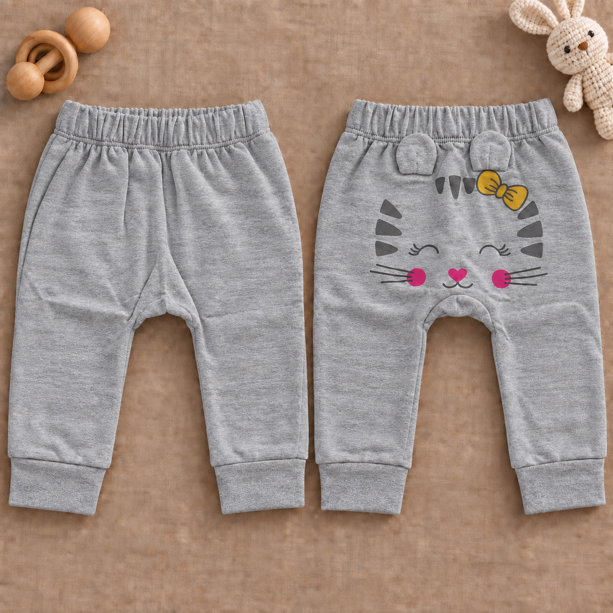 Jogger en algodón para bebé-niña