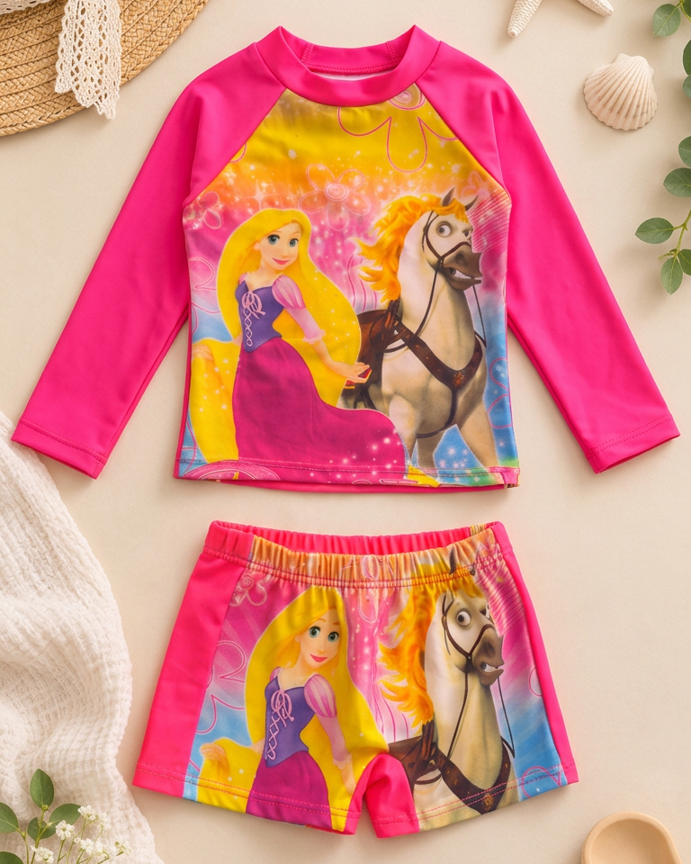 Traje de baño 2 piezas estampado para bebés y niñas