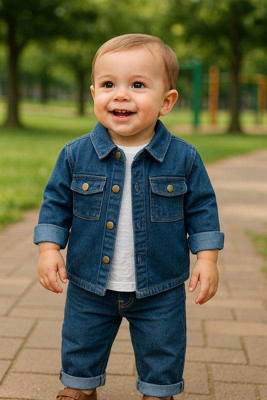 Conjunto de camisa y pantalón en jean