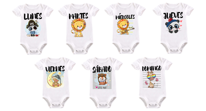 Semanario de bodies personalizados para bebé