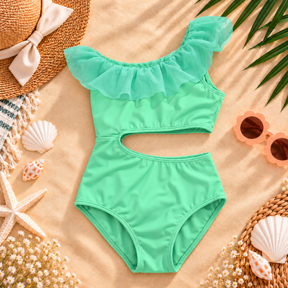 Traje de baño enterizo con bolero para niña