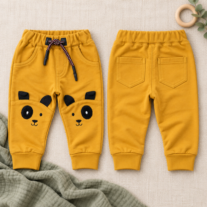 Jogger en algodón con aplique para bebé-niño