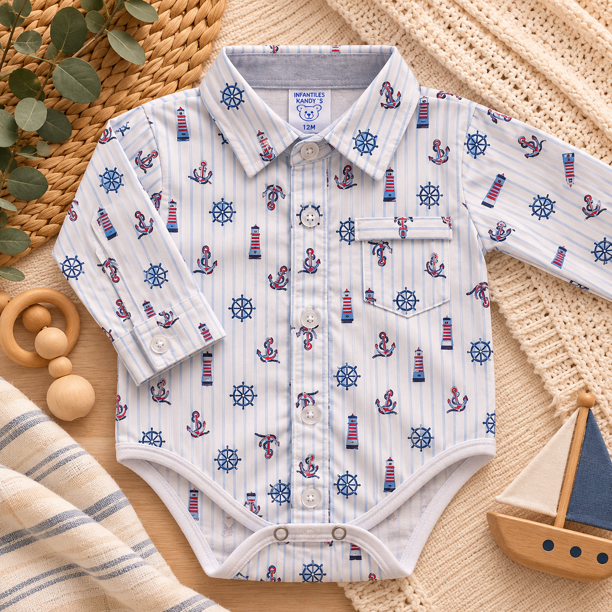 Body camisero manga larga para niño