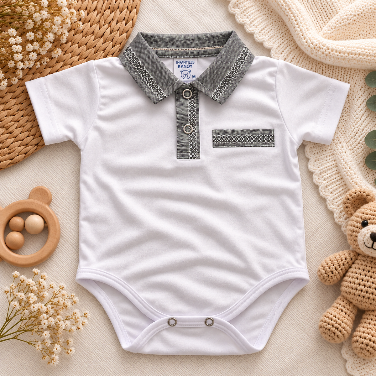Body cuello polo para niño