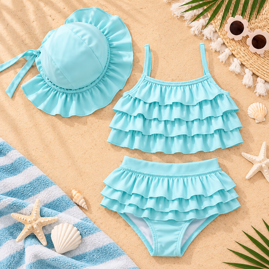 Traje de baño 2 piezas con boleros para niña