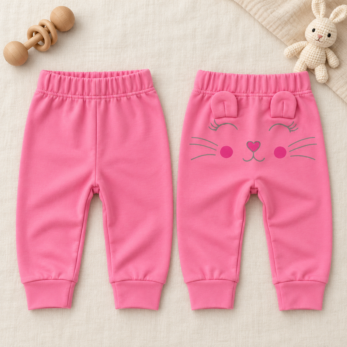 Jogger en algodón para bebé-niña