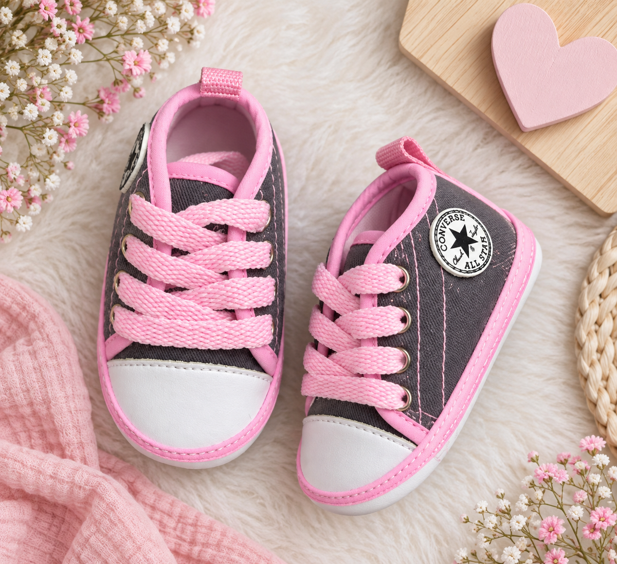 Tenis tipo converse sin suela para bebé