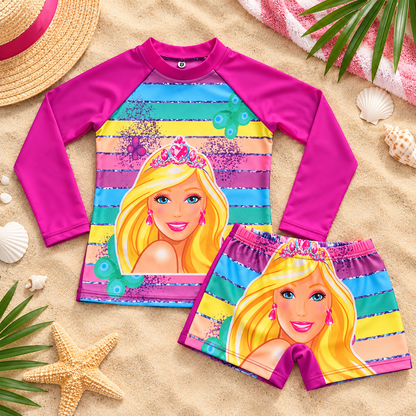 Traje de baño 2 piezas estampado para bebés y niñas