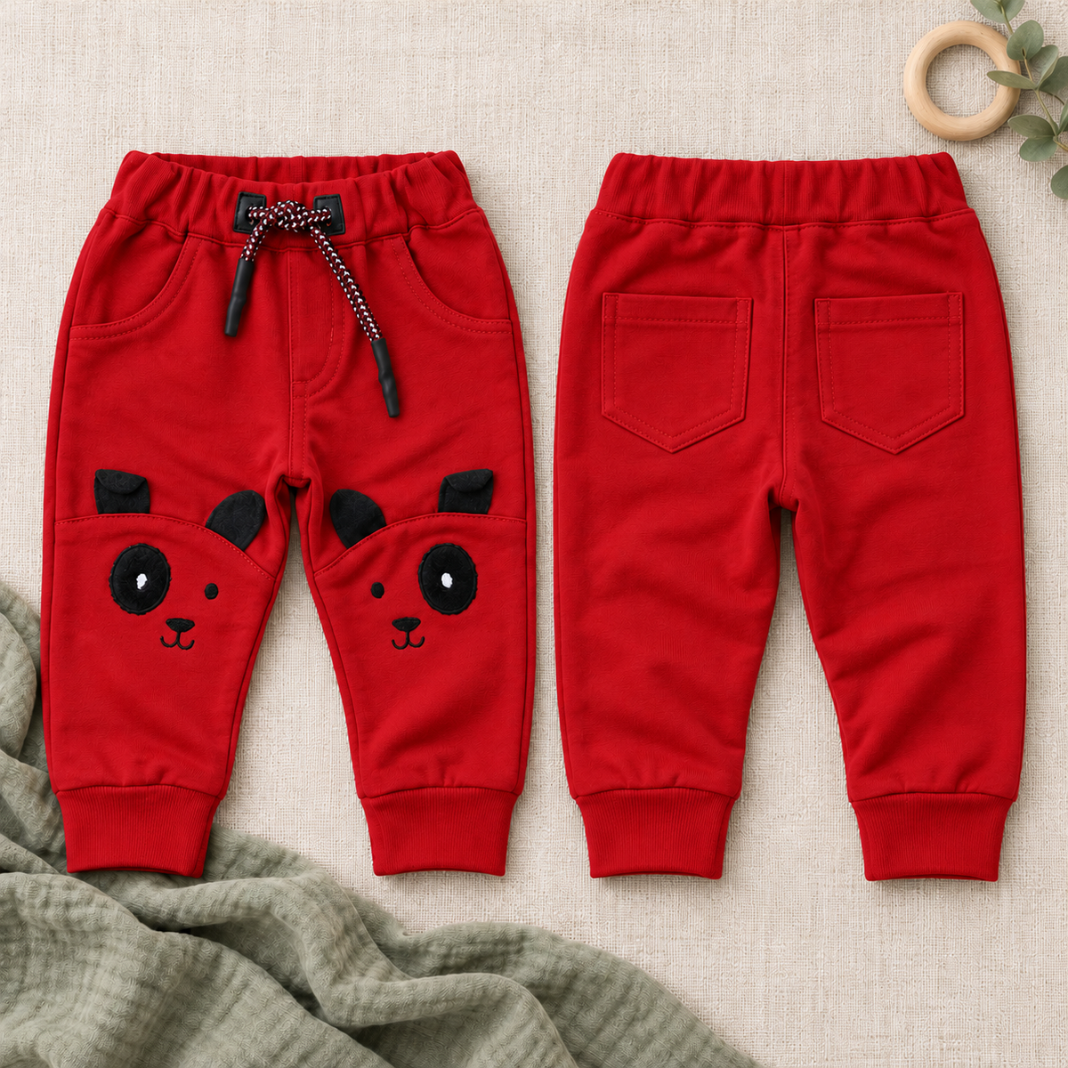 Jogger en algodón con aplique para bebé-niño