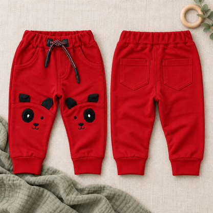 Jogger en algodón con aplique para bebé-niño