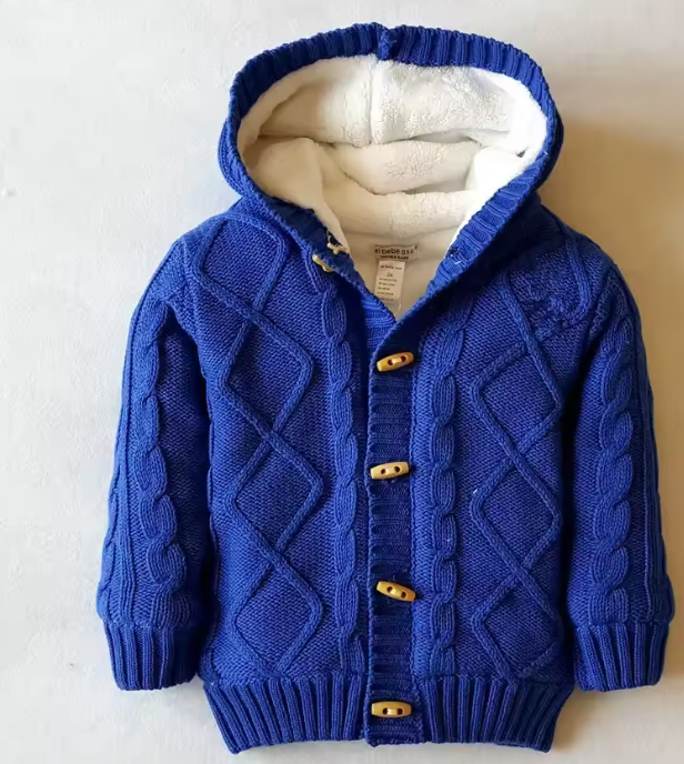 Saco tejido forro polar invernal para niños