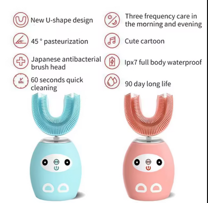 Cepillo Dental Lava Encias en U Eléctrico Recargable para niños