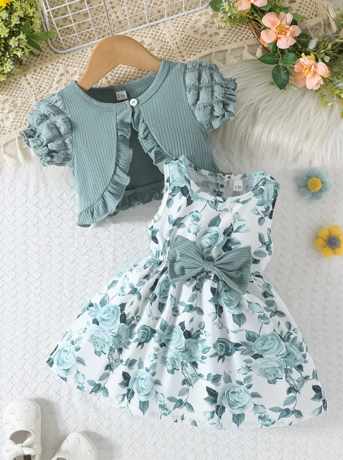 Vestido con torero manga corta para niña