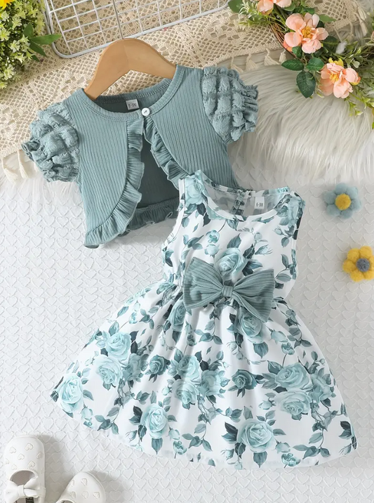 Vestido con torero manga corta para niña