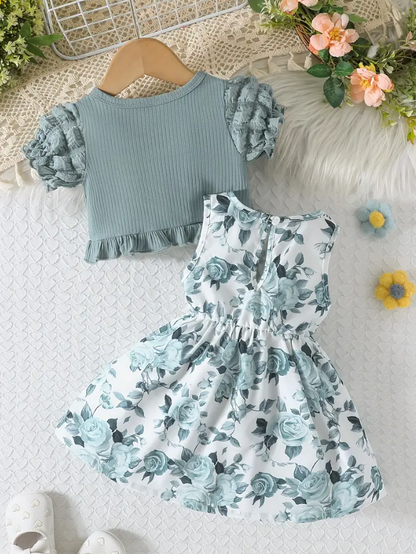 Vestido con torero manga corta para niña