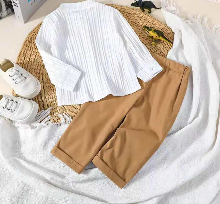 Conjunto camisa cuello neru para niño