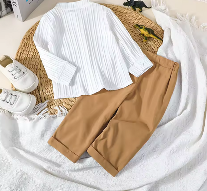 Conjunto camisa cuello neru para niño