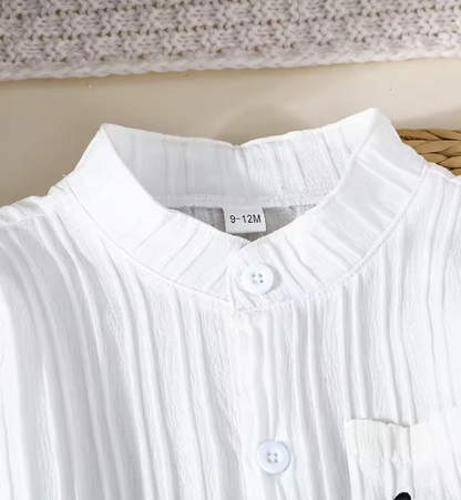 Conjunto camisa cuello neru para niño