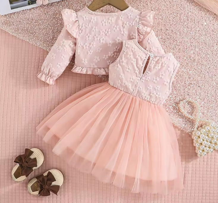 Vestido tutu con torerito manga larga para niña